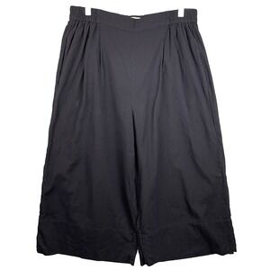 Mirth Pants Large Black Wide Leg High Waist Crop Coastal Elastic Waist Travel